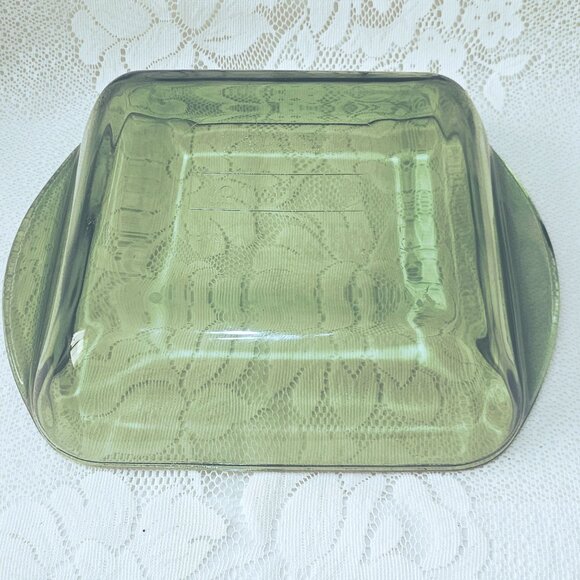 Anchor Hocking Green Square Pan 8" Presence glass baking dish bakeware 2qt - Picture 3 of 9